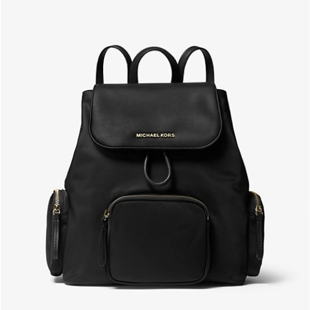 Michael Kors Abbey Large Nylon Backpack, Black New w/Tag Retail $398