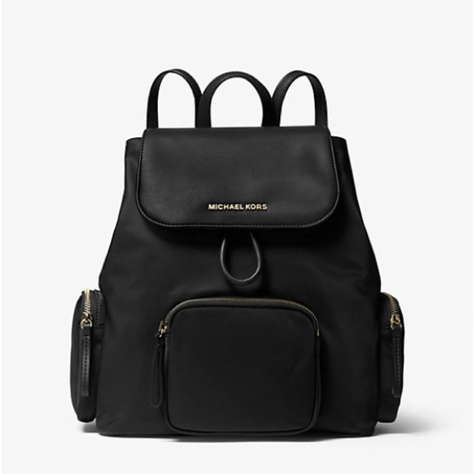 Michael Kors Abbey Large Nylon Backpack, Black New w/Tag Retail $398
