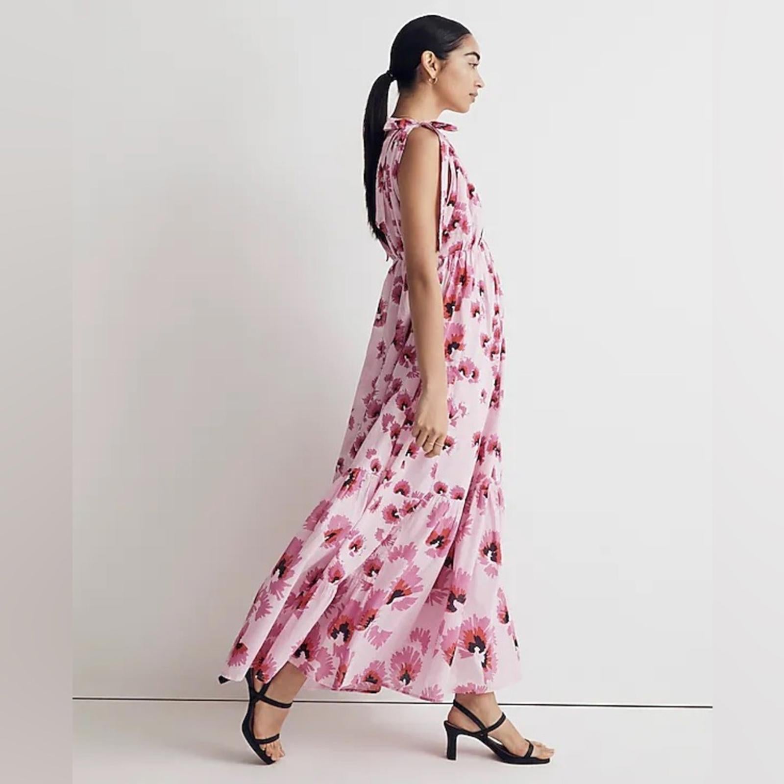 Banjanan Cosmos Maxi Dress, Floral Mix Cotton Voile New w/Tag