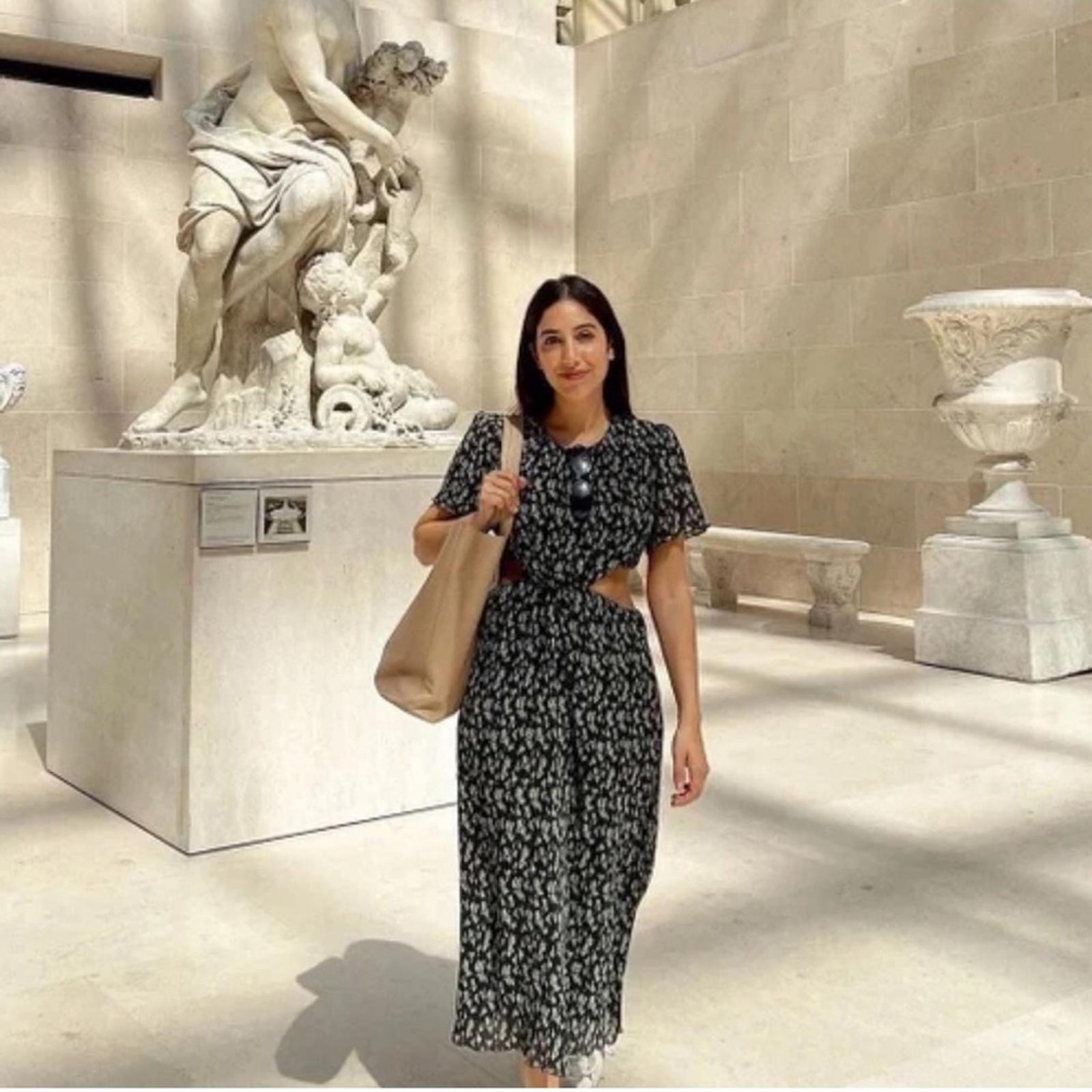 WhoWhatWear Drew Plissé Cutout Twist Midi Dress, Disty Floral Size XS NWT $178