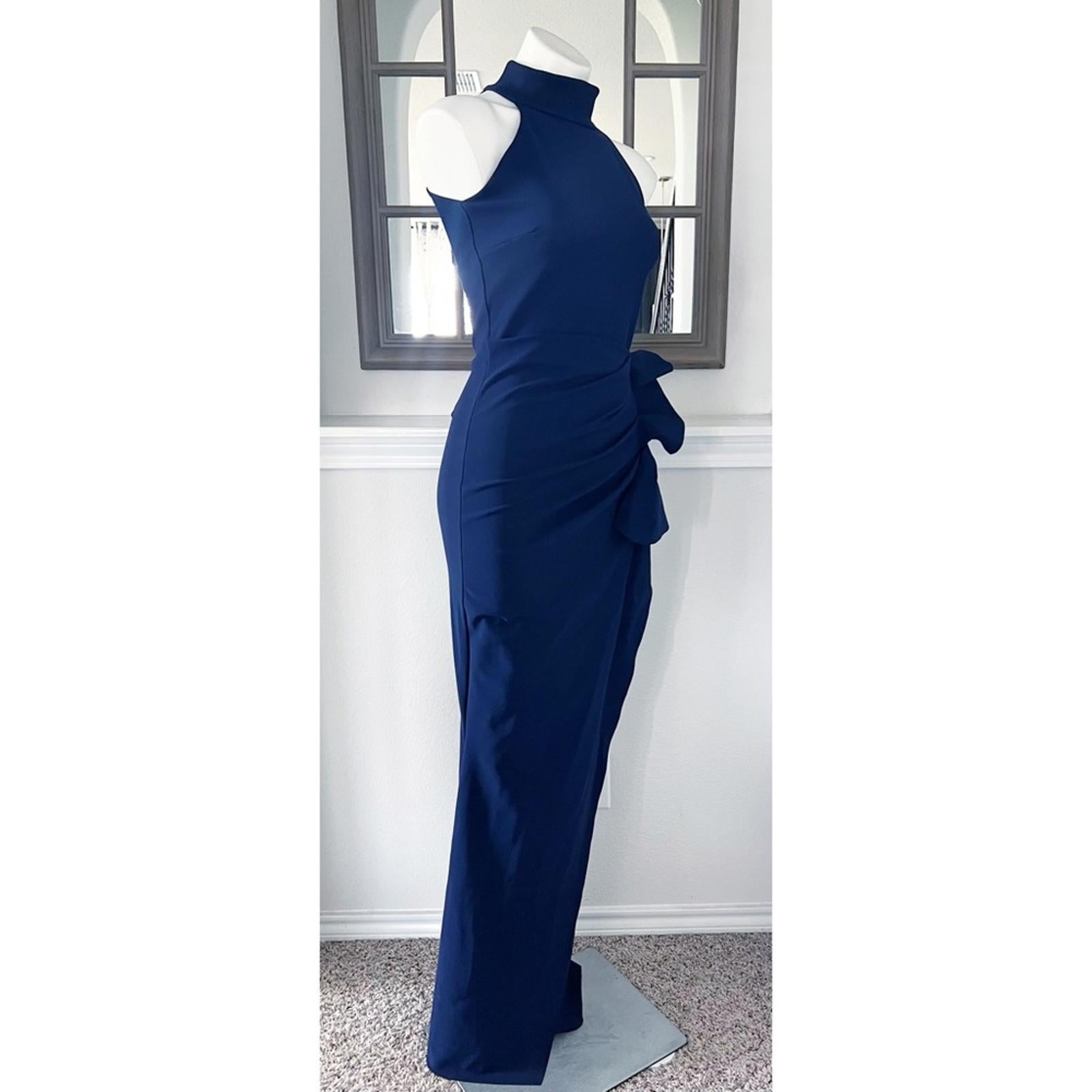 Chiara Boni La Petite Robe Gudrum Halter Ruffle Gown (Made in Italy) Size 16 NEW
