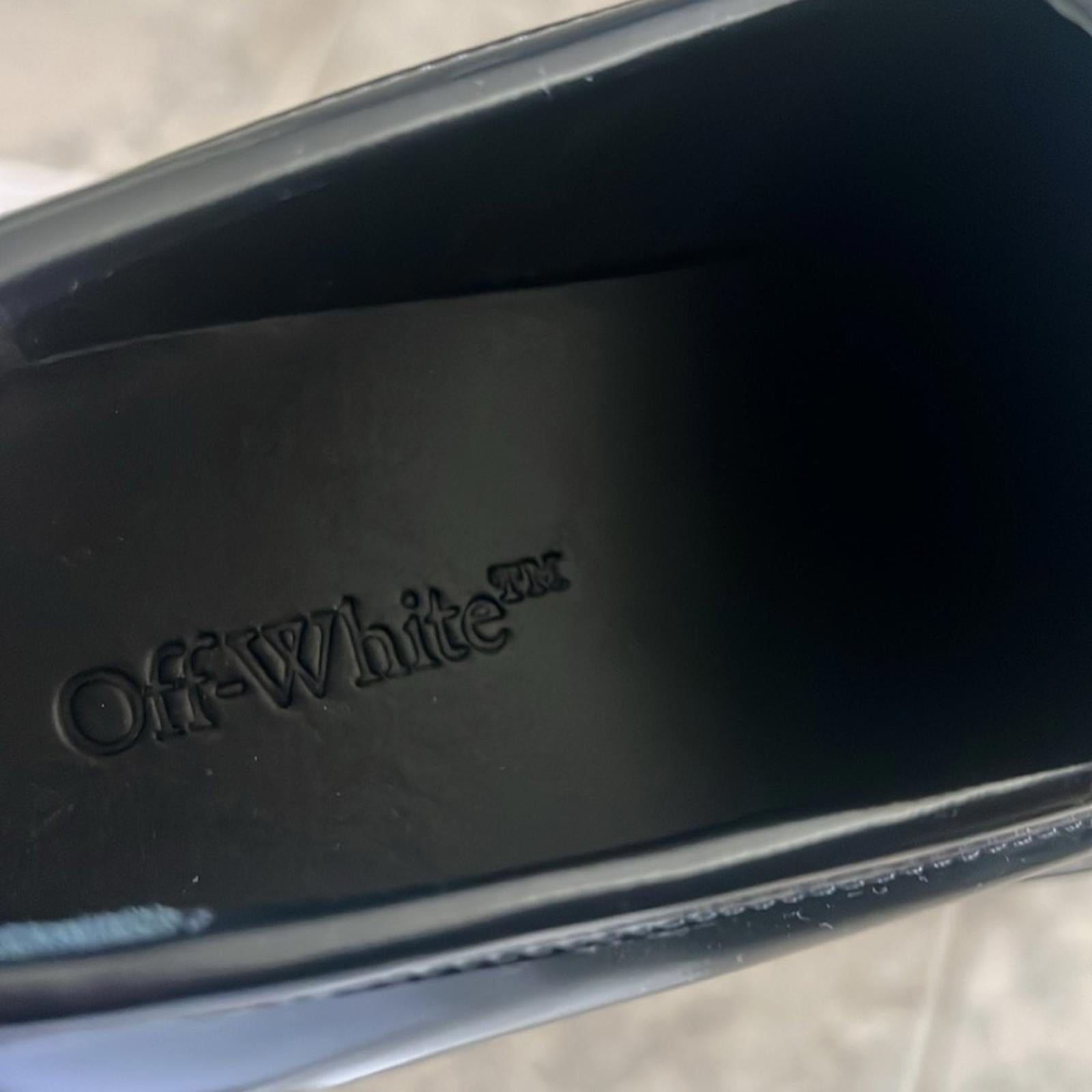 Off-White Diag-Stripe Black Leather Loafers, Size 41 NEW in Box +DustBag $1,055