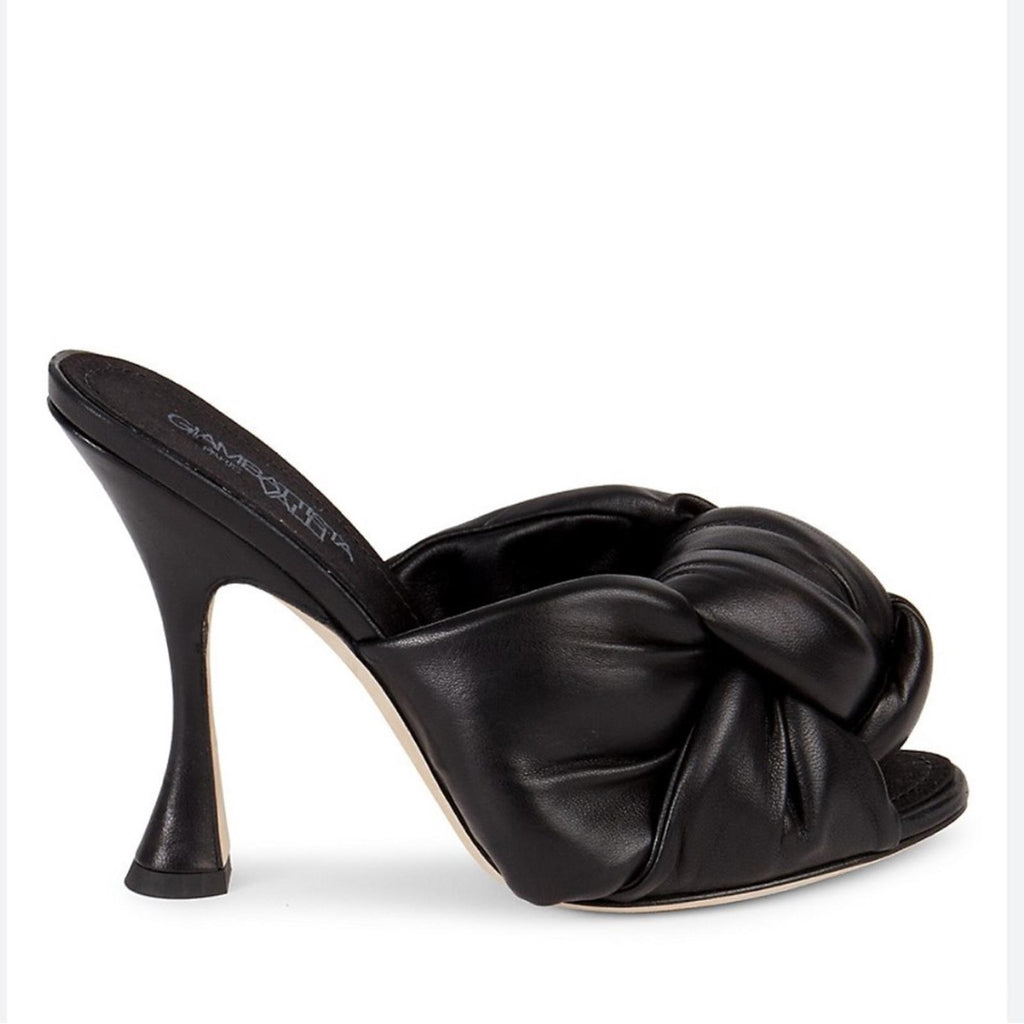 NEW Giambattista Valli Max Bow Padded Mules, Black Size 8 NWT Retail $1,140