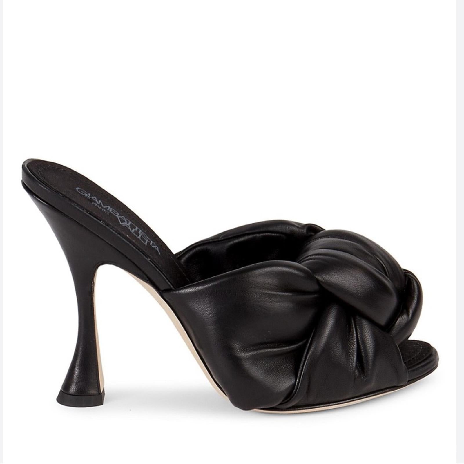 NEW Giambattista Valli Max Bow Padded Mules, Black Size 8 NWT Retail $1,140