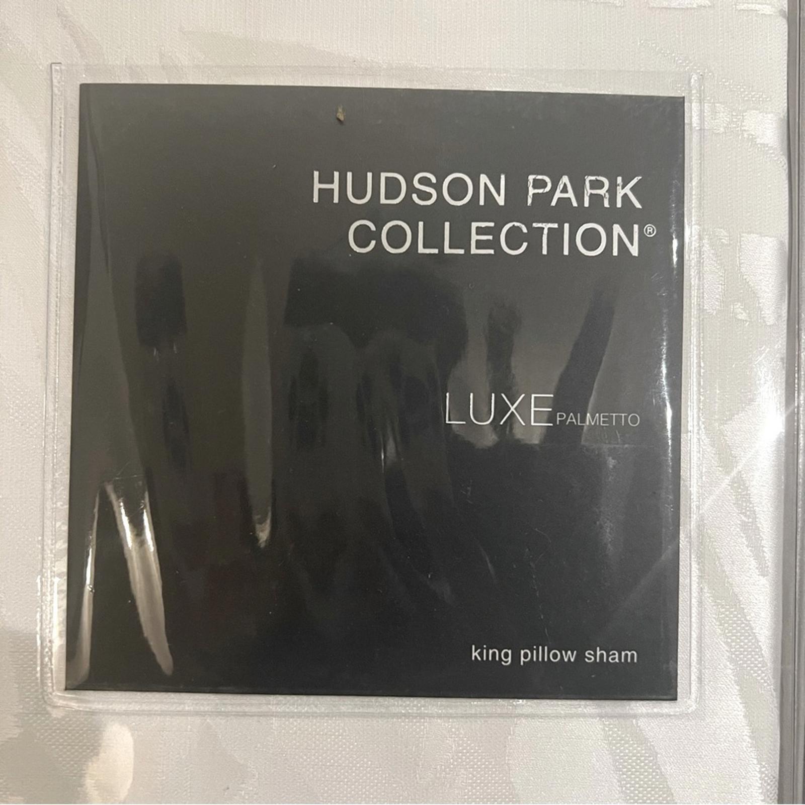 Bundle of Hudson Park Palmetto Silk-blend White King Duvet Cover, 2-Pillow Shams