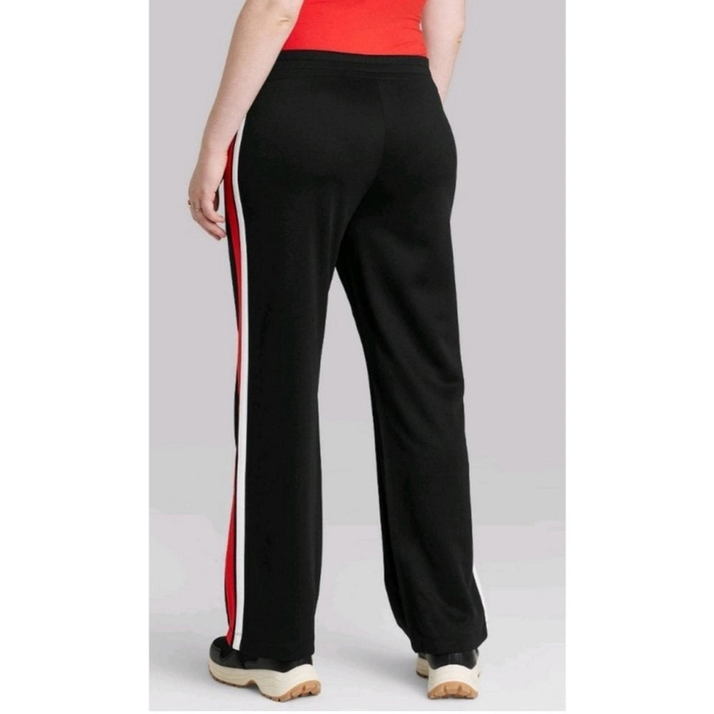 Wild Fable Black High-Rise Track Pants w/Zippered Slits, Size 3X New w/Tag