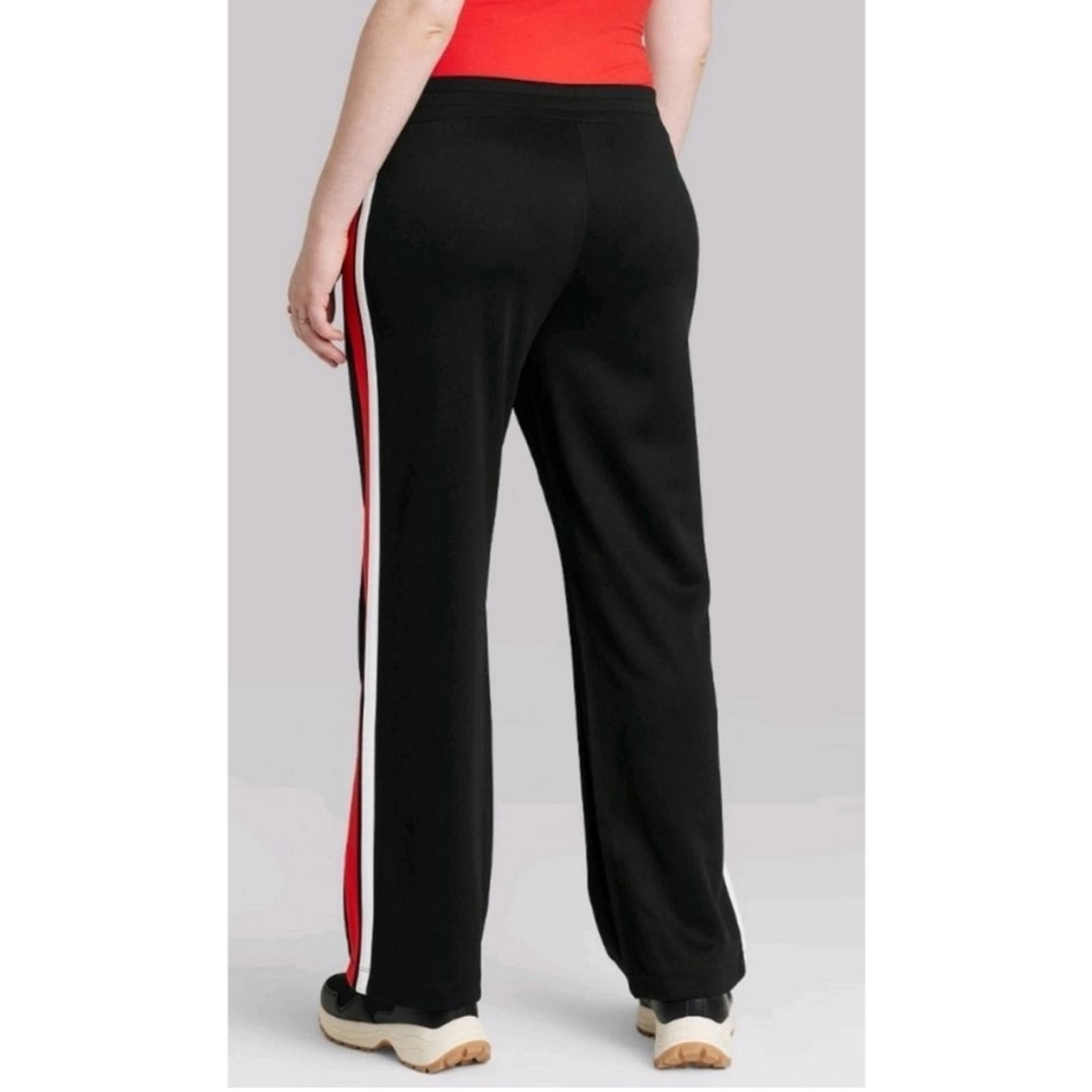 Wild Fable Black High-Rise Track Pants w/Zippered Slits, Size 3X New w/Tag