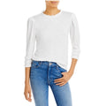Goldie Pima Cotton Ruffle Trim Tee in White, Size M New w/Tag $125