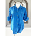 Lauren Ralph Lauren LINEN Blue Shirt Size L EXCELLENT!