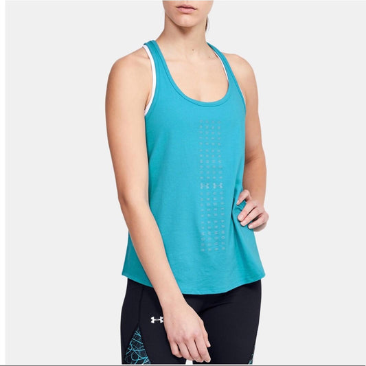 Under Armour Graphic Escape Blue Haze Tank Top, Size XS New w/Tag $25