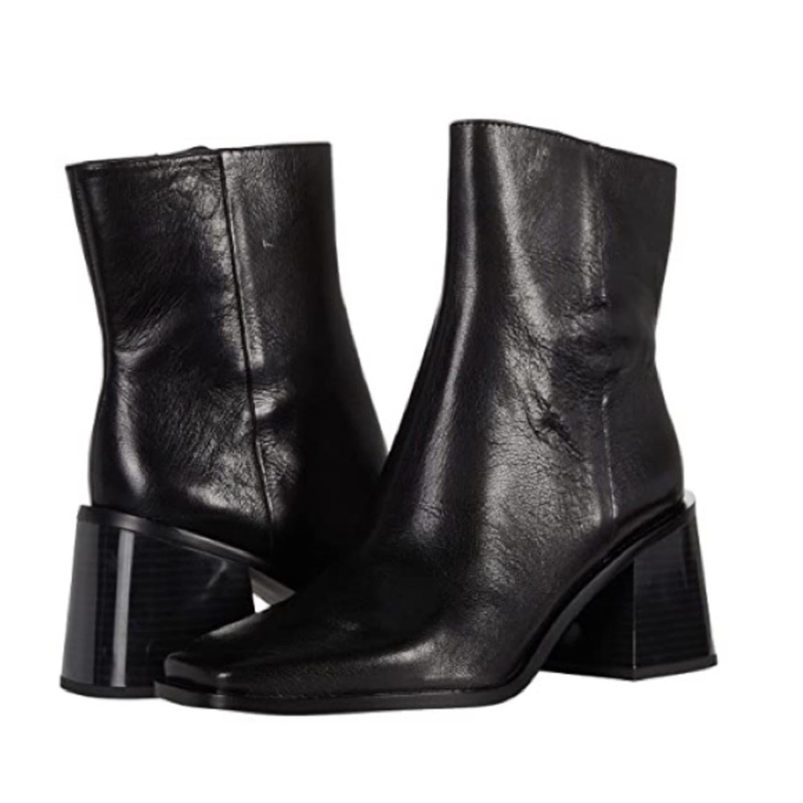 Sam Edelman Winnie Block Heel Booties in Black Leather, Size 11 New in Box $180