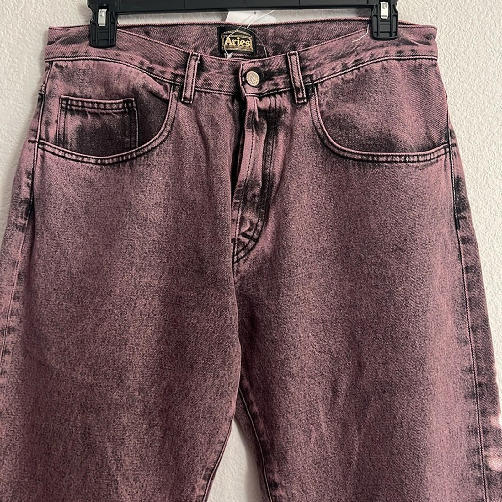 ARIES Acid Wash Batten Jeans in Rose-Pink, NEW, Size 32