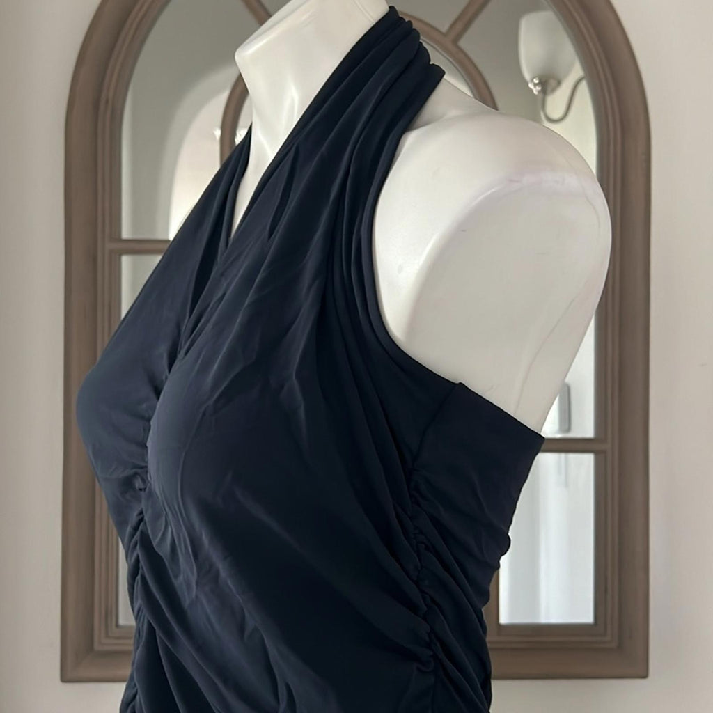 Veronica Beard Halter Neck Long Dress in Navy, Evening Gown Size XL EXCELLENT!