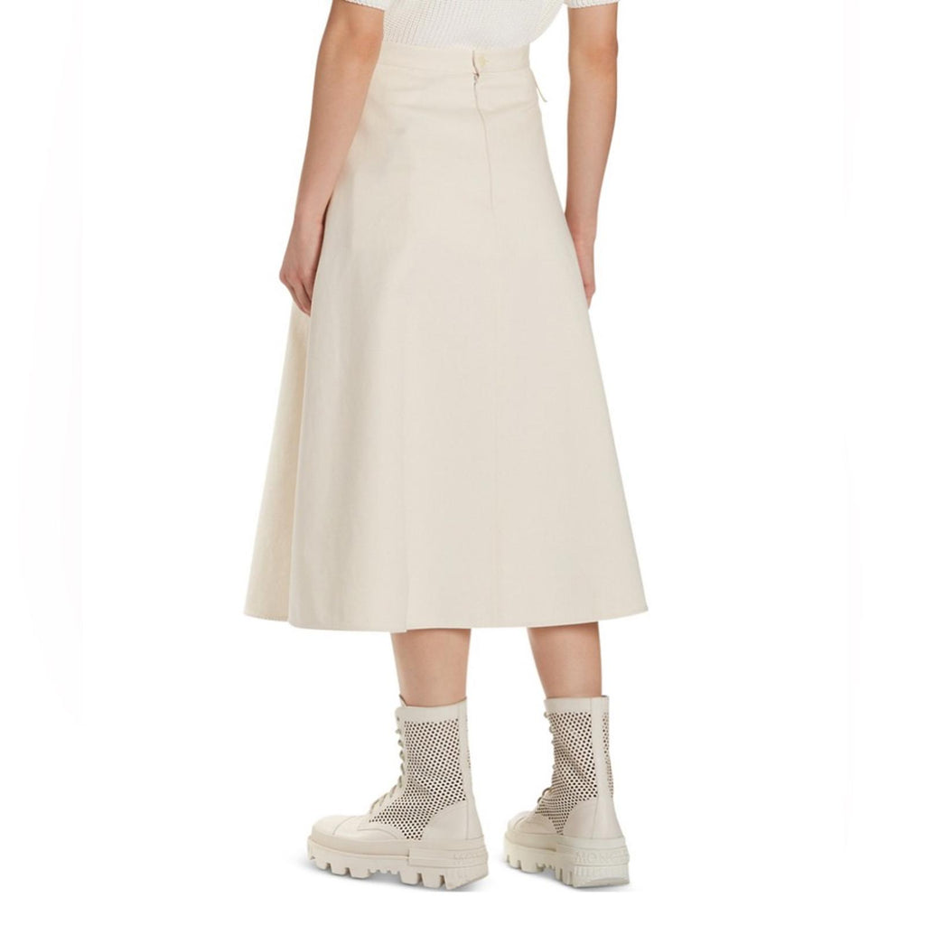 Moncler Cotton A-Line Midi Skirt with Pockets, Size 42 New w/Tag Retail $505