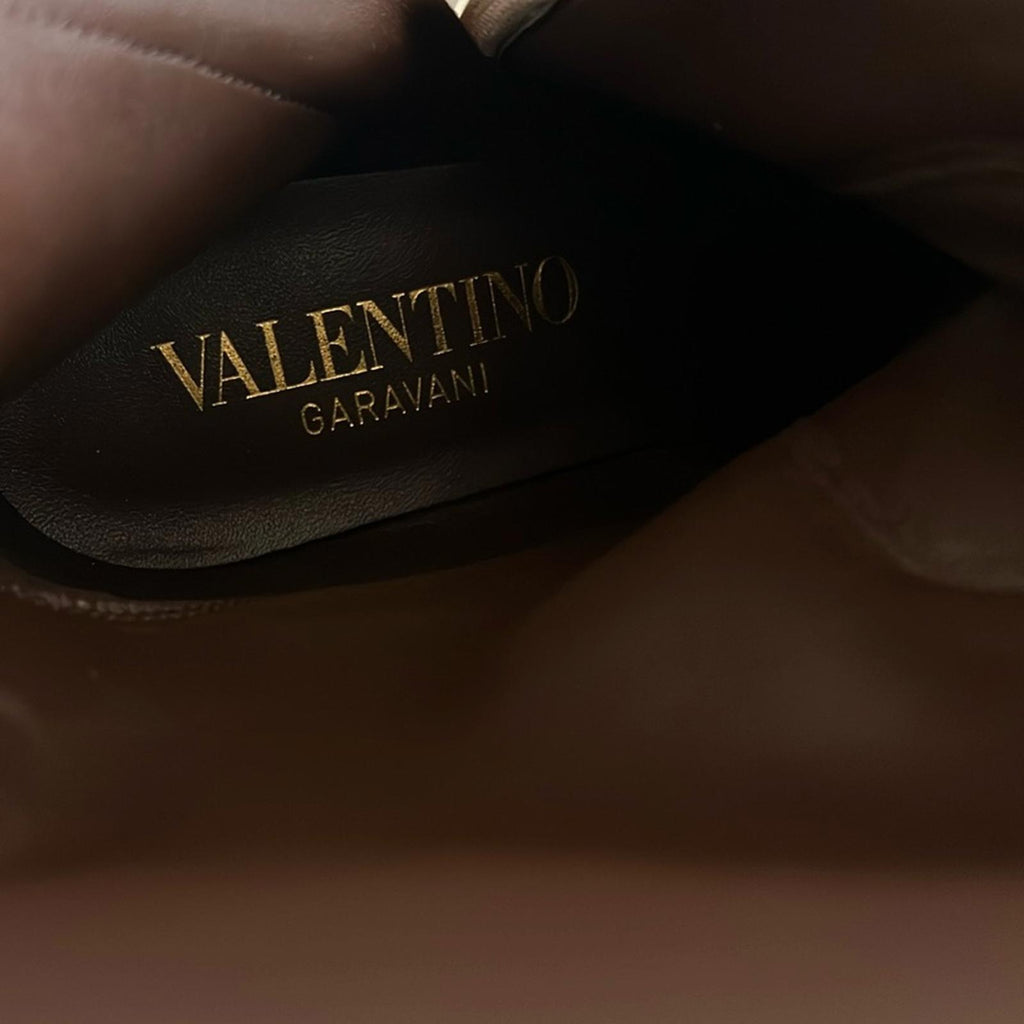 Valentino Garavani Toile Iconographe V-Logo Knee-High Boots, Size 37 +Box NEW