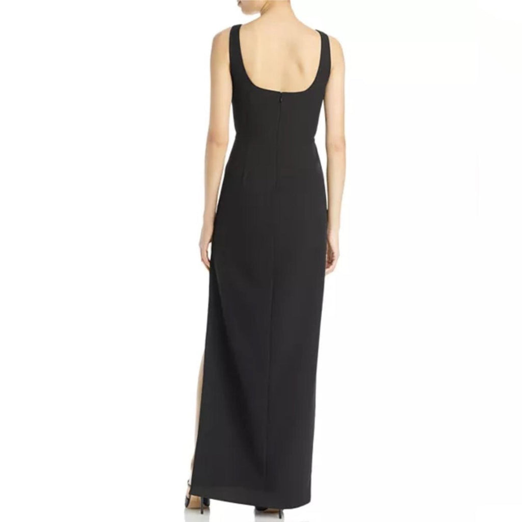 Aidan Mattox Scoop Neck Gown with CutOuts in Black, Size 8 New w/Tag $195