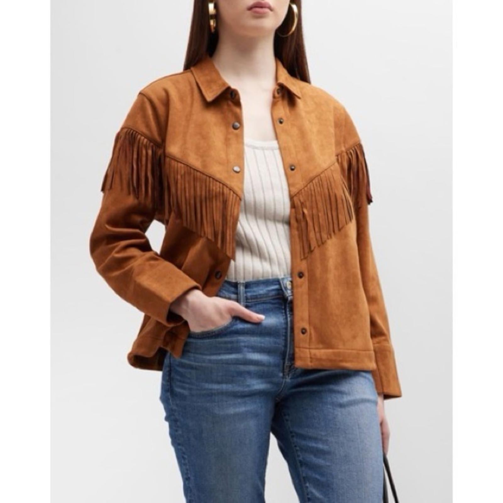 NIC+ZOE Plus Faux Suede Fall Fringe Jacket, Size 2X New w/Tag