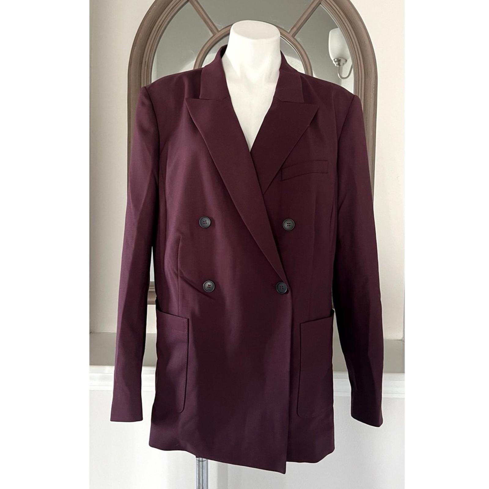 AWAY The Roundtrip Double-Breasted Blazer in Wine, Size 2X New w/Tag