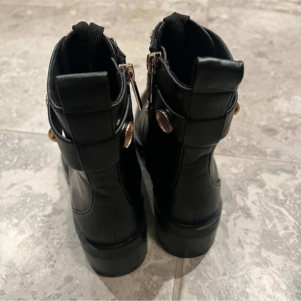 Karl Lagerfeld Perry Lace Up Boots, Black Size US 5M EU 35 Retail $199