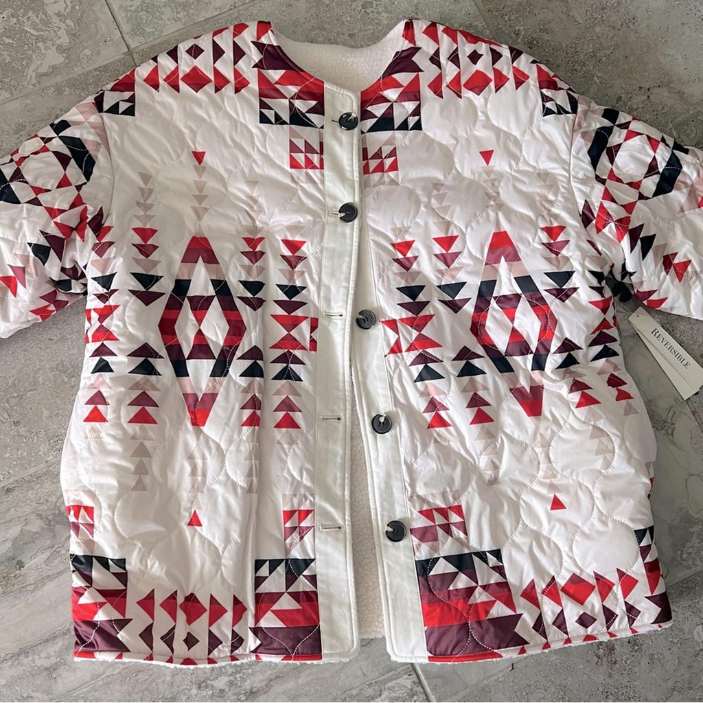 Aqua x Pendleton Reversible Quilted Coat, Size L New w/Tag
