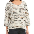 NEW Democracy Zebra Print Sweater w/Pockets, Plus Size 2X New w/Tag in Packaging