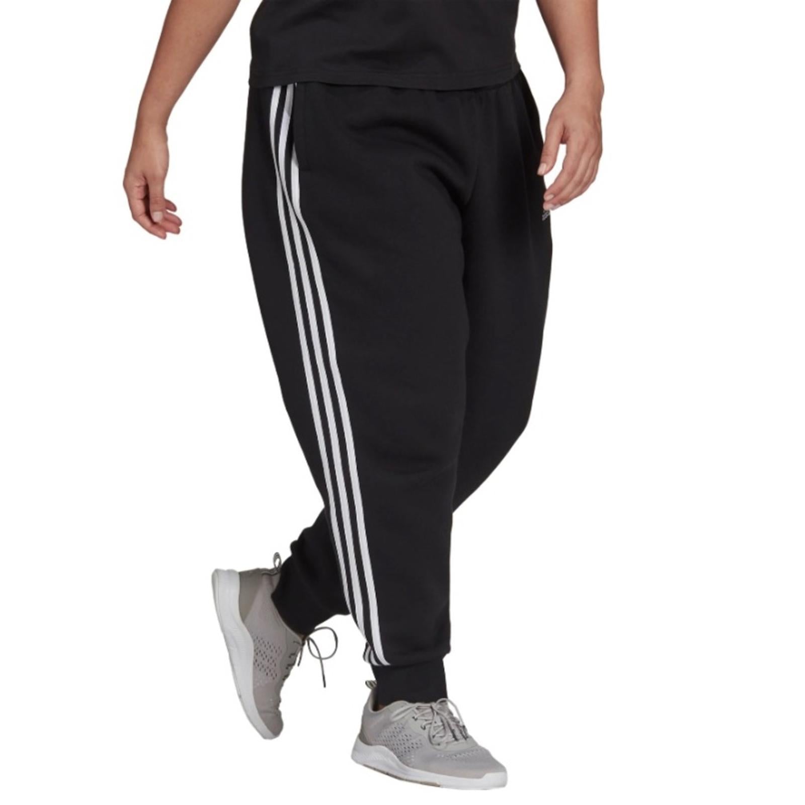 Adidas Essentials 3-Stripes Fleece Jogger Pants in Black, NEW, Size 4X