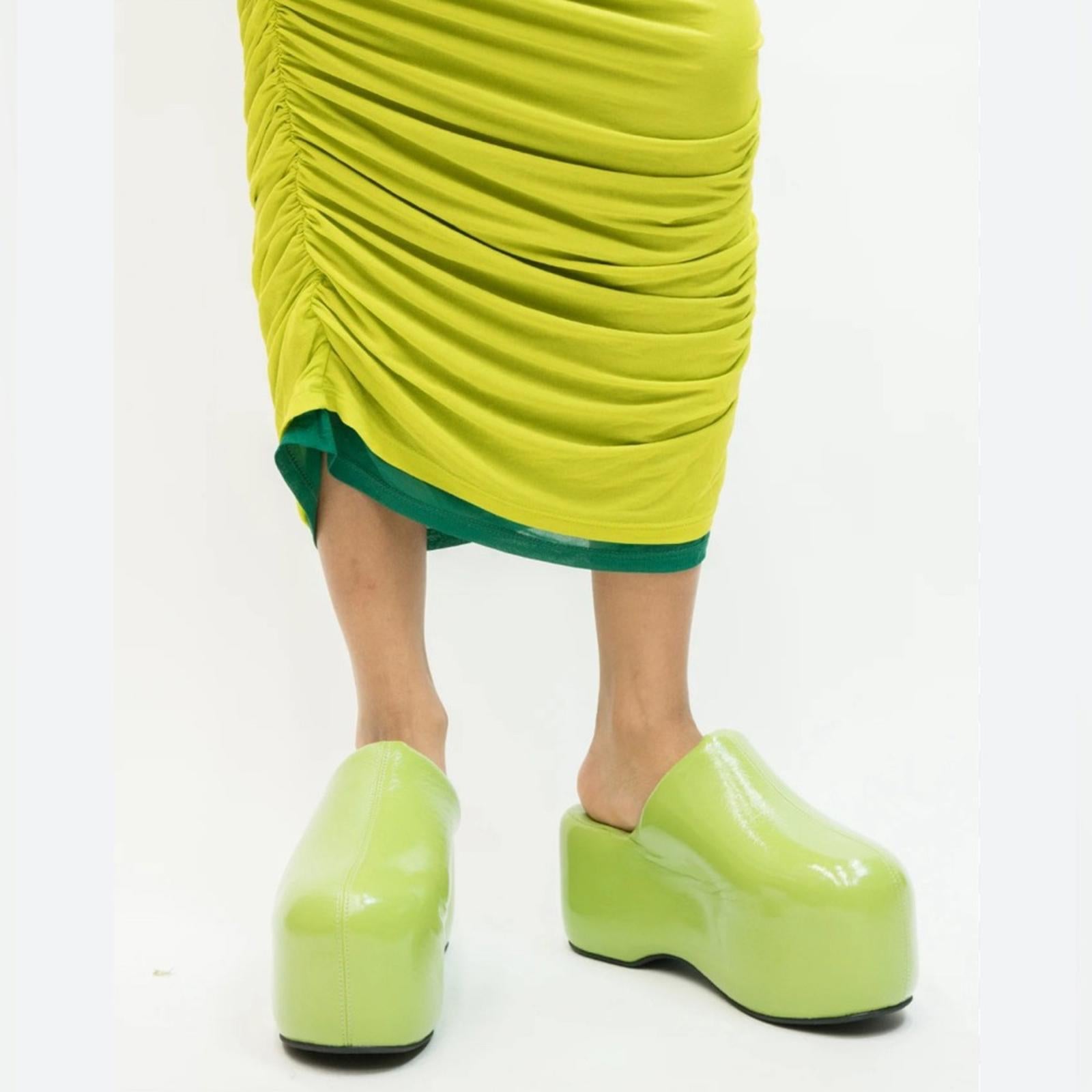 Simon Miller Platform Bubble Clog in Kiwi, REVOLVE Size EU 38 US 8 New w/o Box