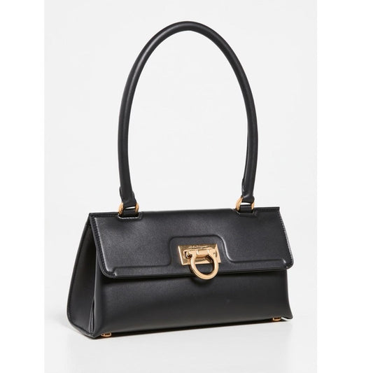 Salvatore Ferragamo Trifolio Swing Leather Shoulder Bag in Black, Like New