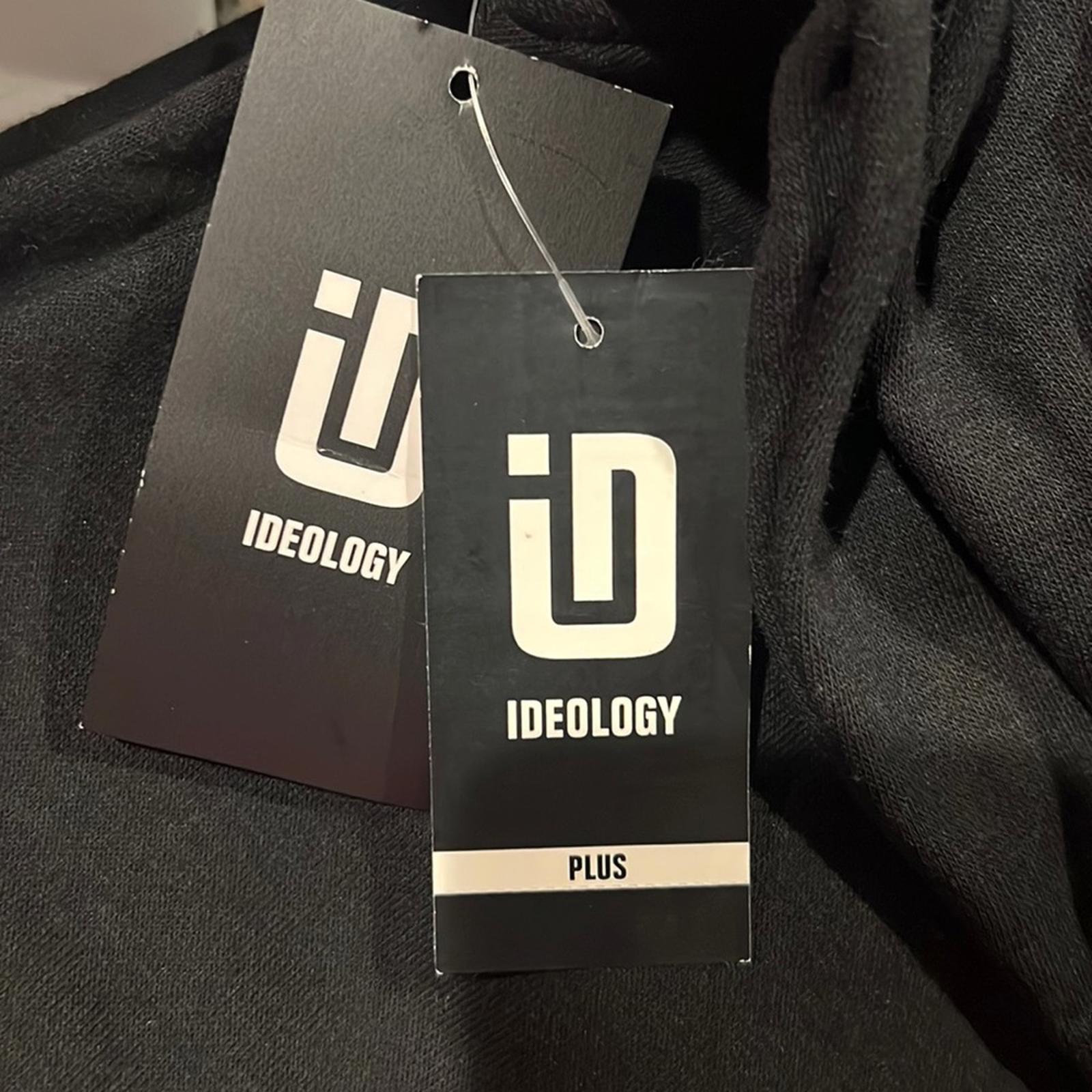 ID Solid Crewneck Fleece Sweatshirt, Black Plus Size 3X New w/Tag