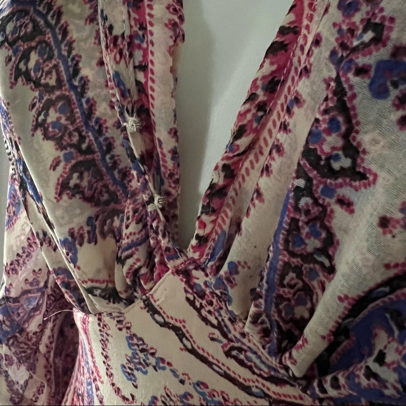 Free People Mirage Boho Printed Blouson Sleeve Maxi Dress, Size 4, New w/Tag