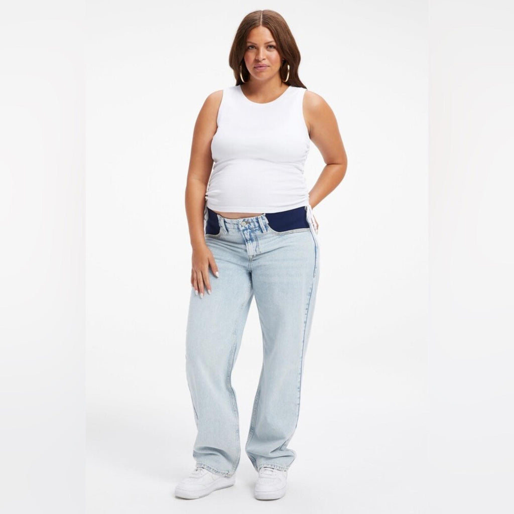 Good American Good 90’s Maternity Blue Jeans, NEW, Size 16
