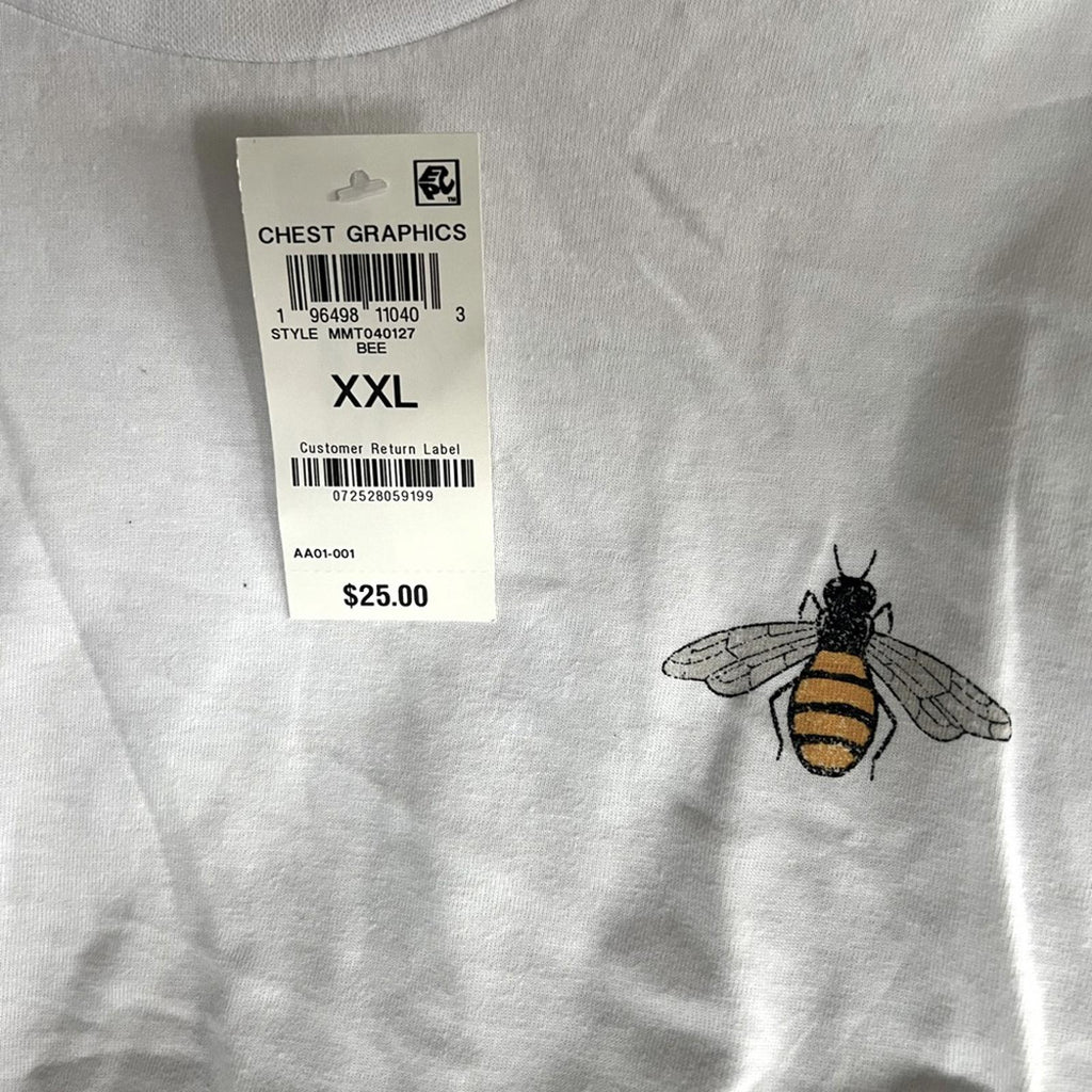 And Now This Men's Bee Graphic T-Shirt in White, Size XXL New w/Tag