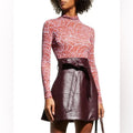 ALC James Printed Stretch-Mesh Turtleneck Top, Size L New w/Tag Retail $295