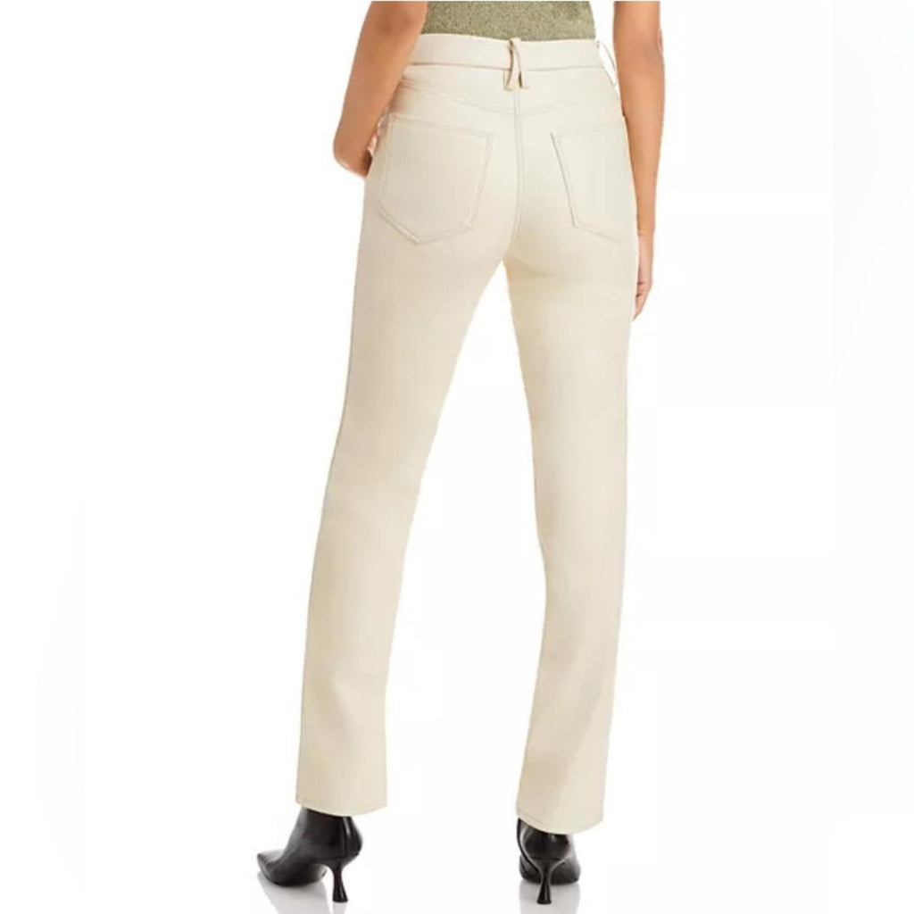 Good American Better Than Leather Good Icon High-Rise Jeans in Cream Size 16 NWT