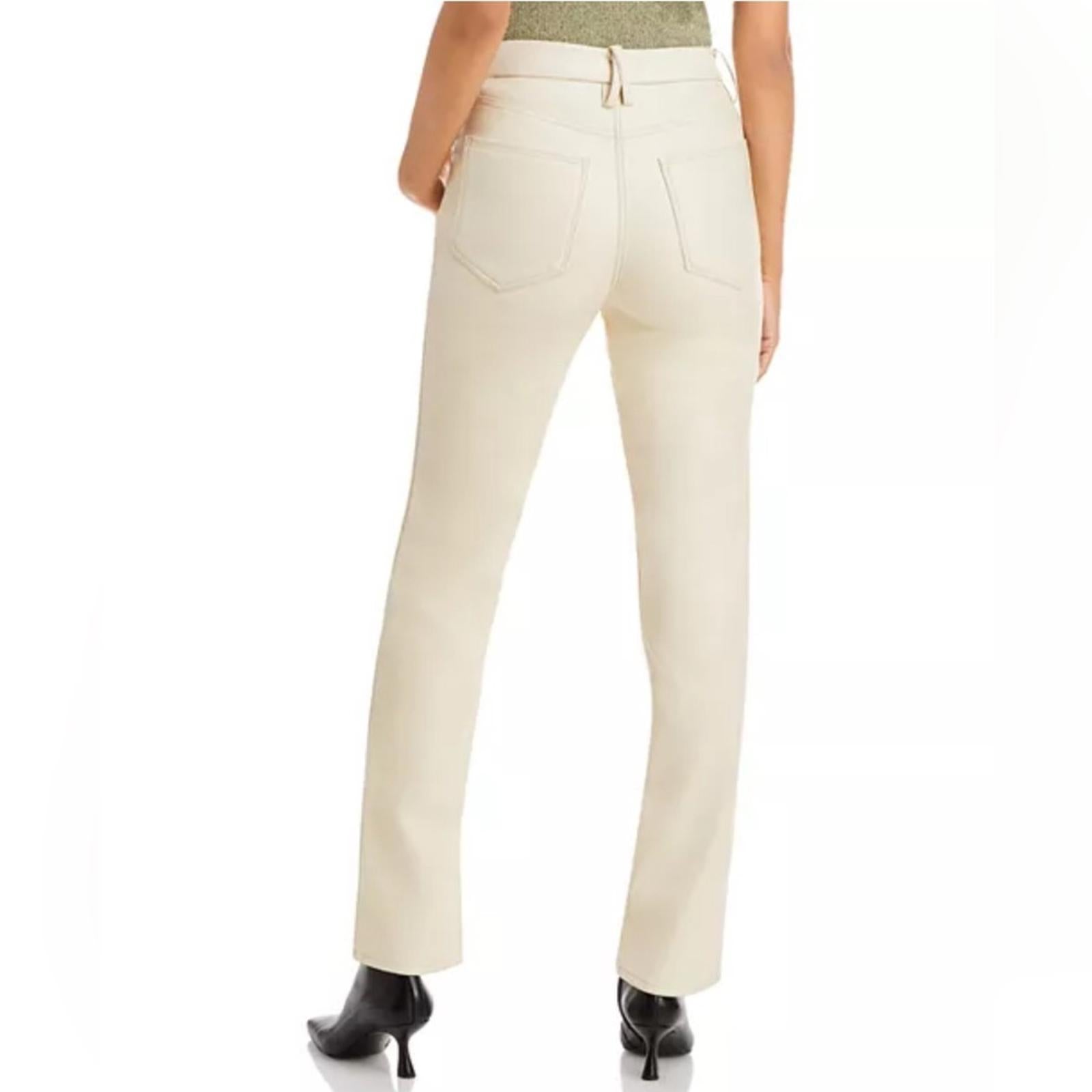 Good American Better Than Leather Good Icon High-Rise Jeans in Cream Size 16 NWT