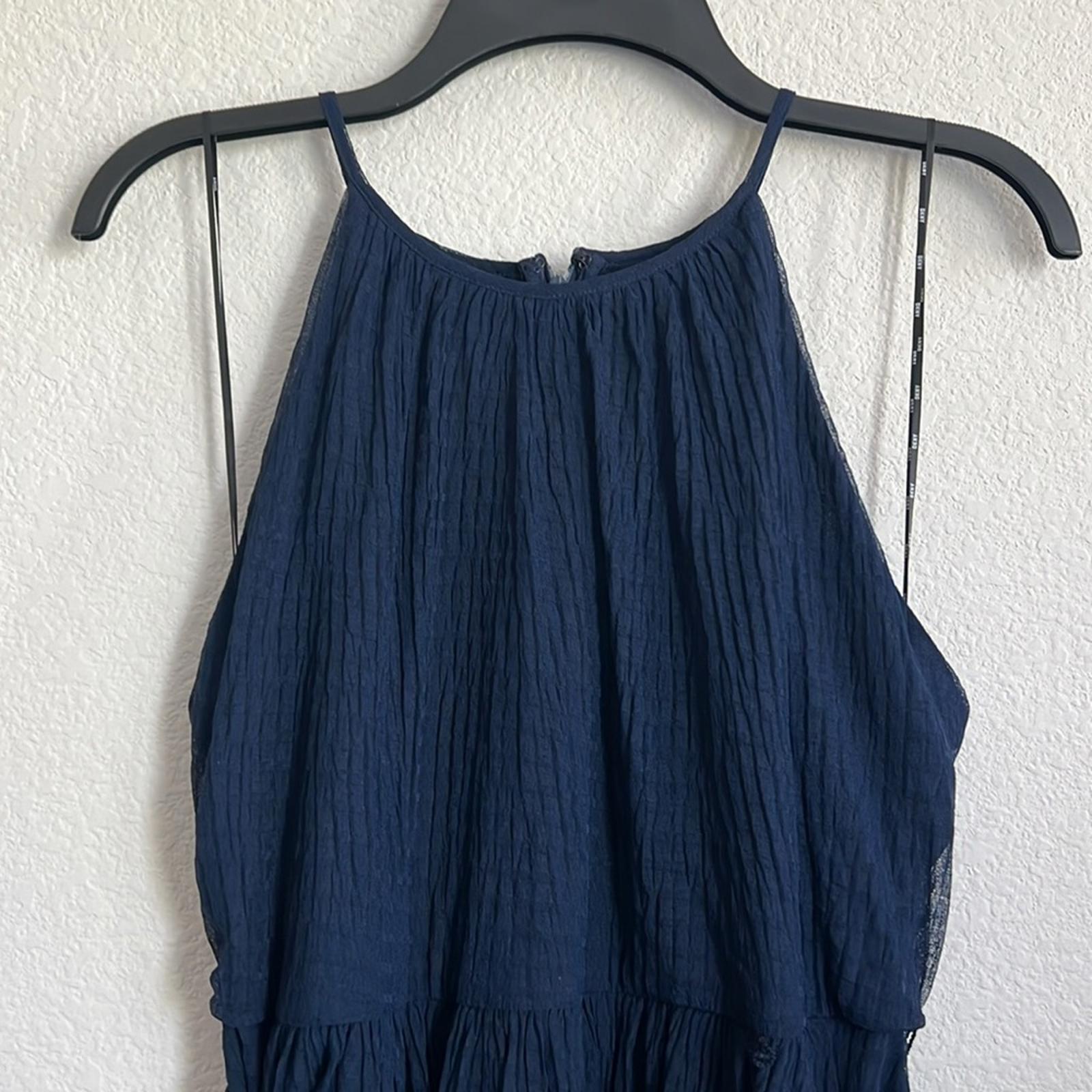 DKNY Petite Belted Halter Dress in Navy, NWT, Size 12P