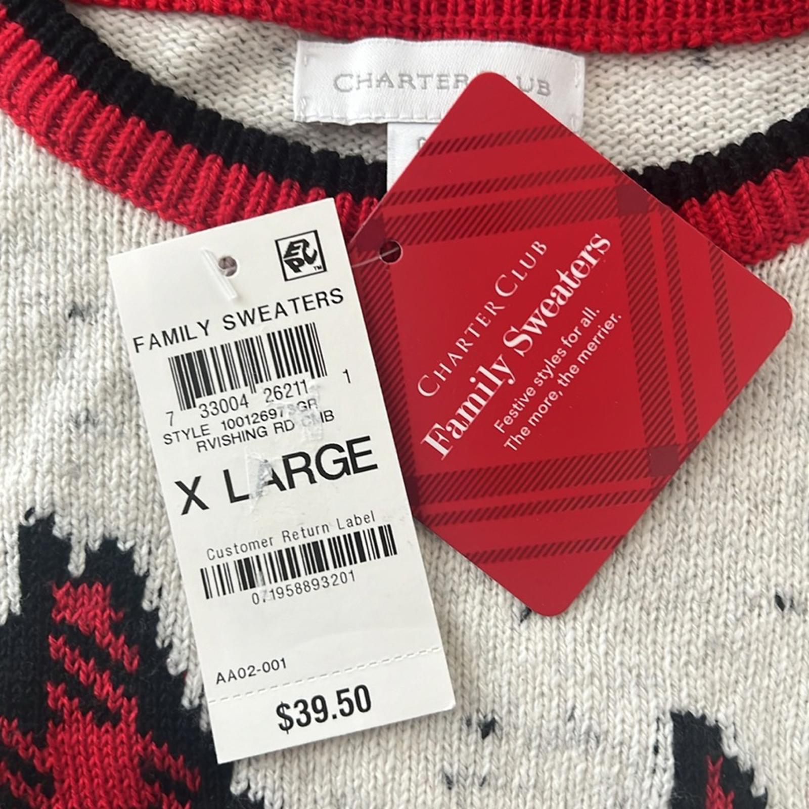 Charter Club Toddler Girls Plaid Dog Print Sweater, Size XL New w/Tag