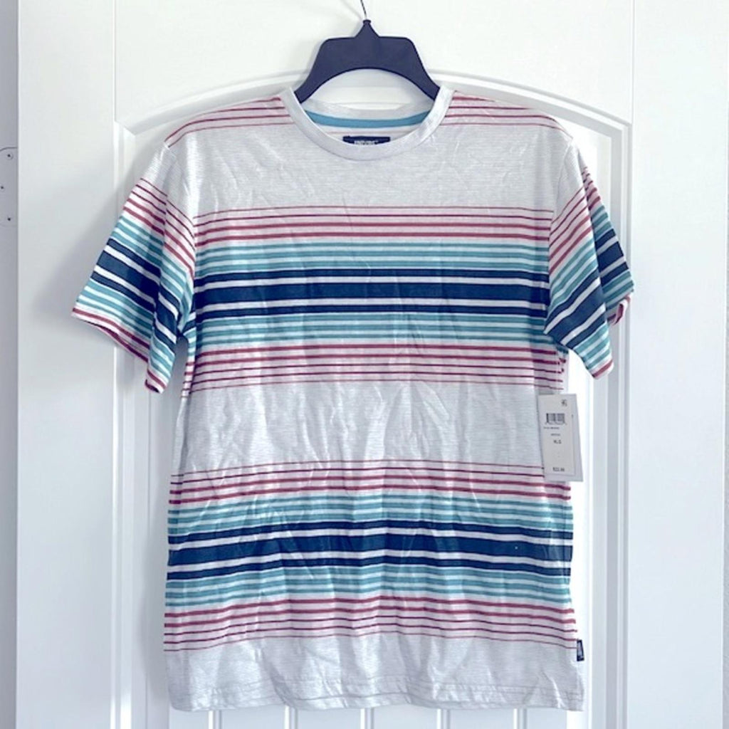 Univibe Boys Cristiano Multi Stripe Crewneck SS T-Shirt Size XL New w/Tag