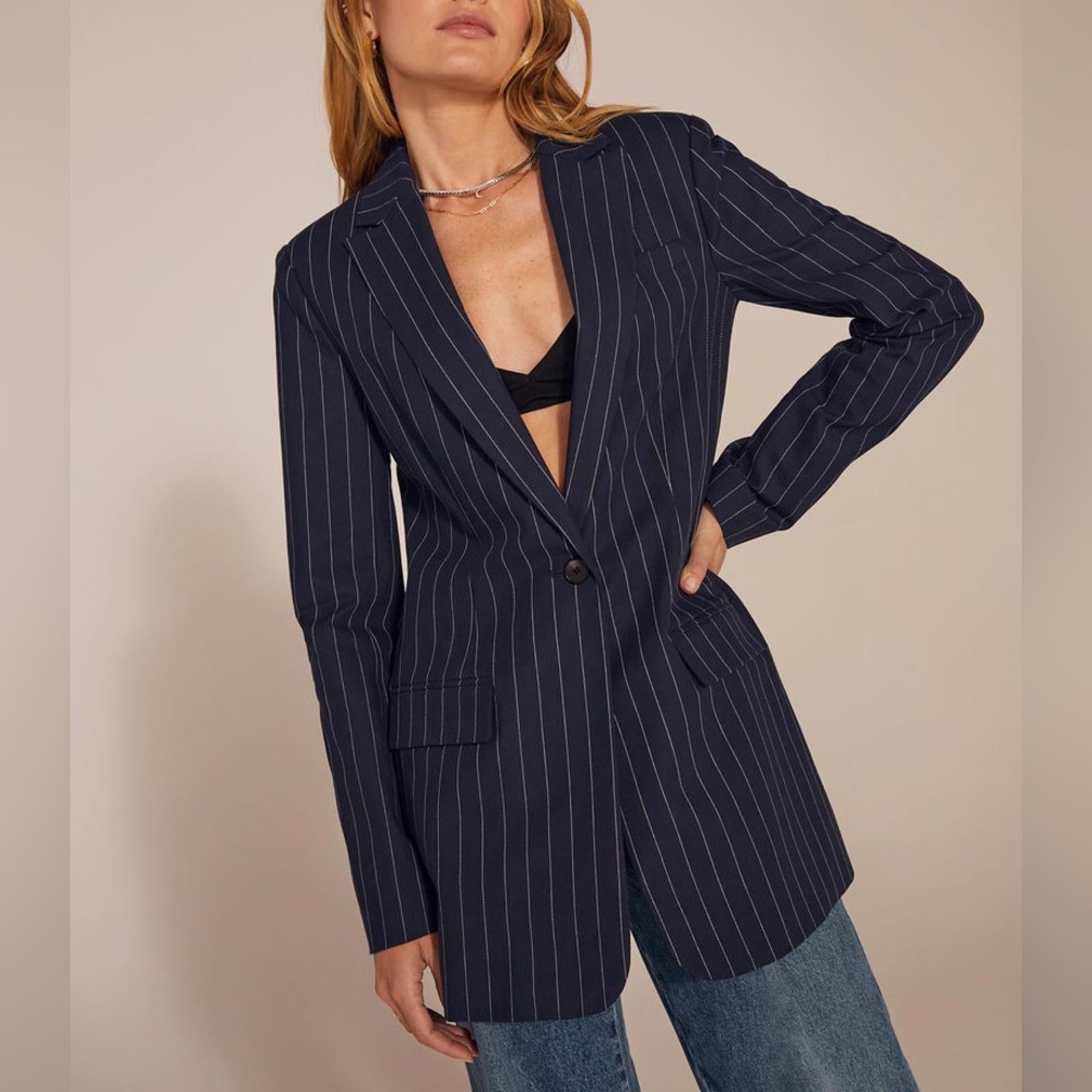 Favorite Daughter The Break Up Oversize Stretch Cotton Blazer, Size XXS, NEW
