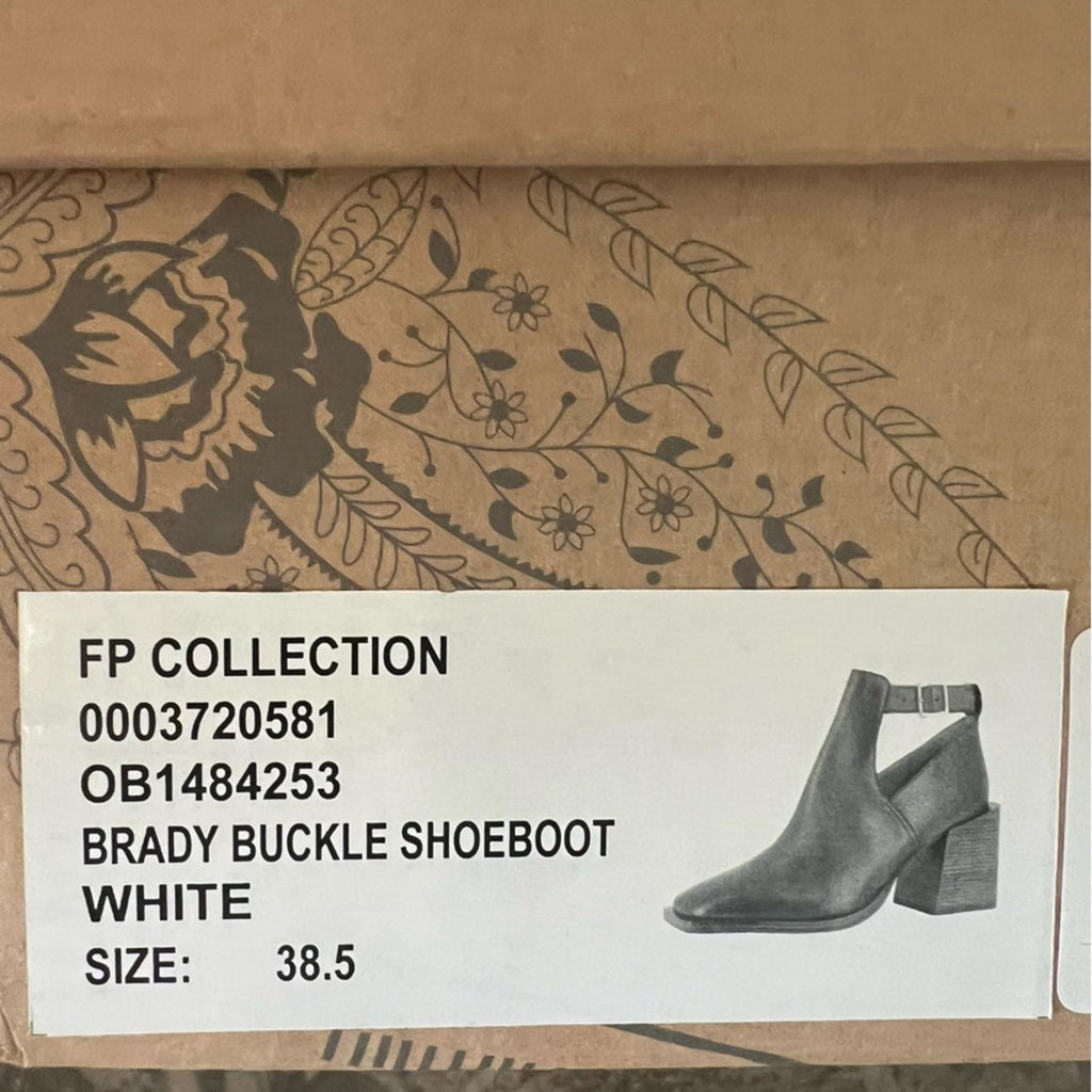 Free People Brady Buckle Booties in White, Size 38.5, New in Box