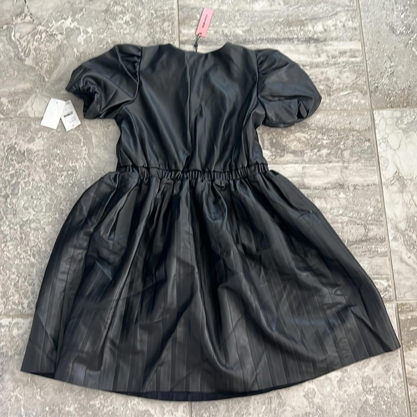 BCBG GIRLS Girls' Faux Leather Wrap Dress in Black - Big Kid Size 16 New w/Tag