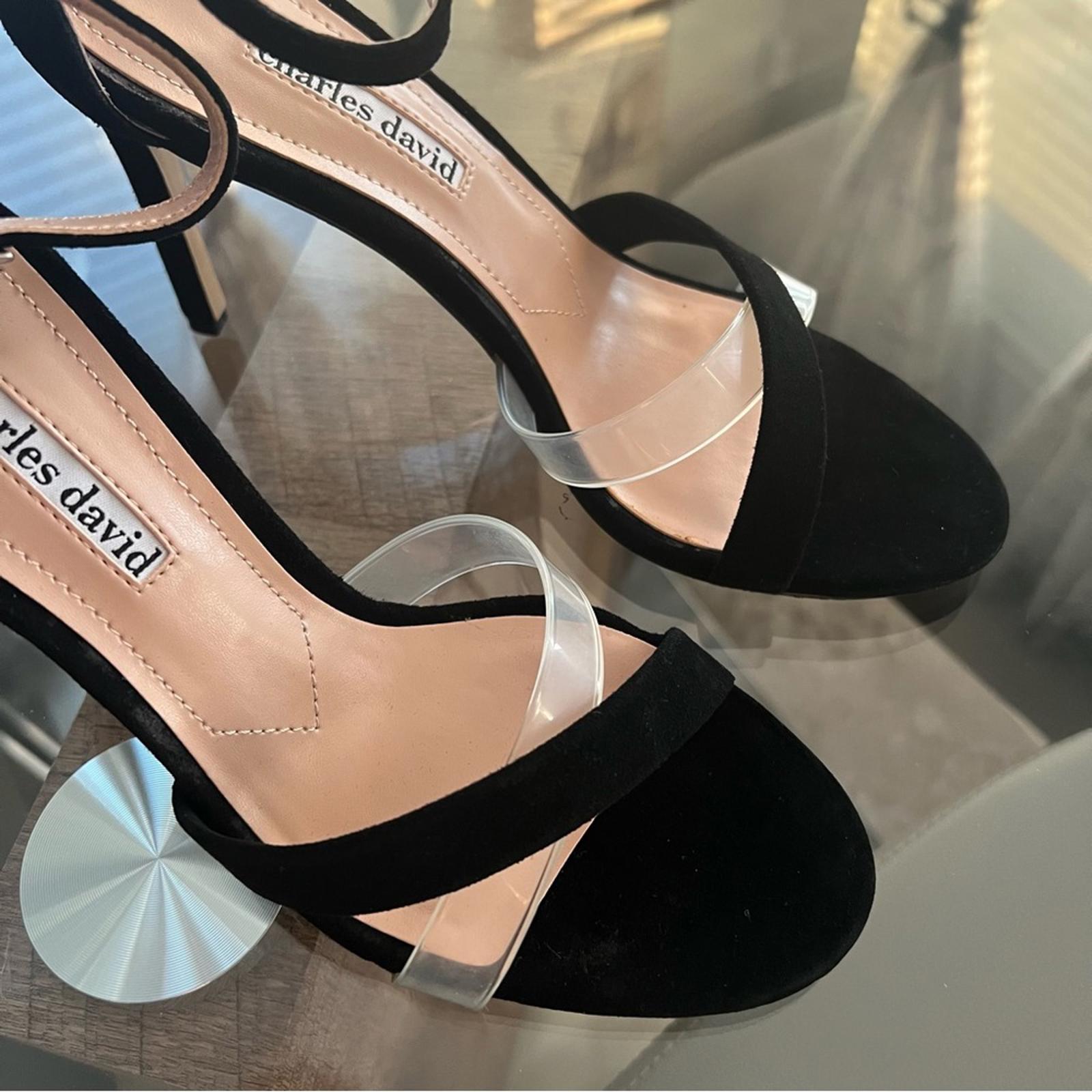 Charles David Leather Suede Pumps Sandals, Black Size 8 New w/o Box SOLD OUT!