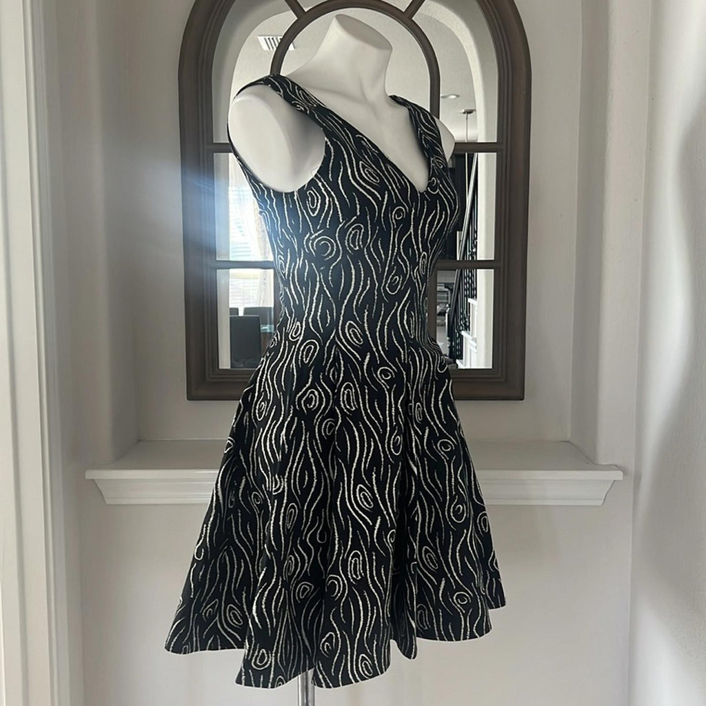 Opening Ceremony Fit & Flare Mini Dress in Black/White Size 4 New w/Tag $475
