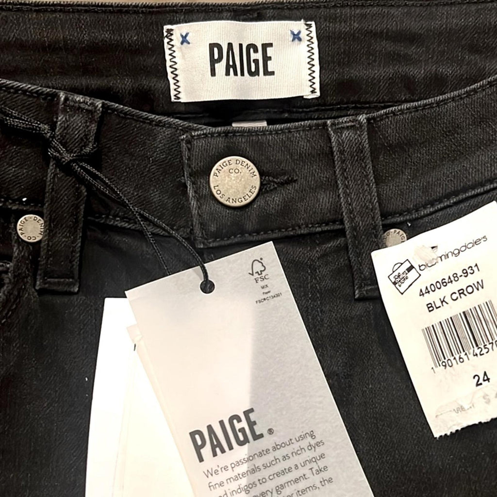 Paige Anthropologie Verdugo Super Distressed Ankle Jeans Black, Revolve NWT $239