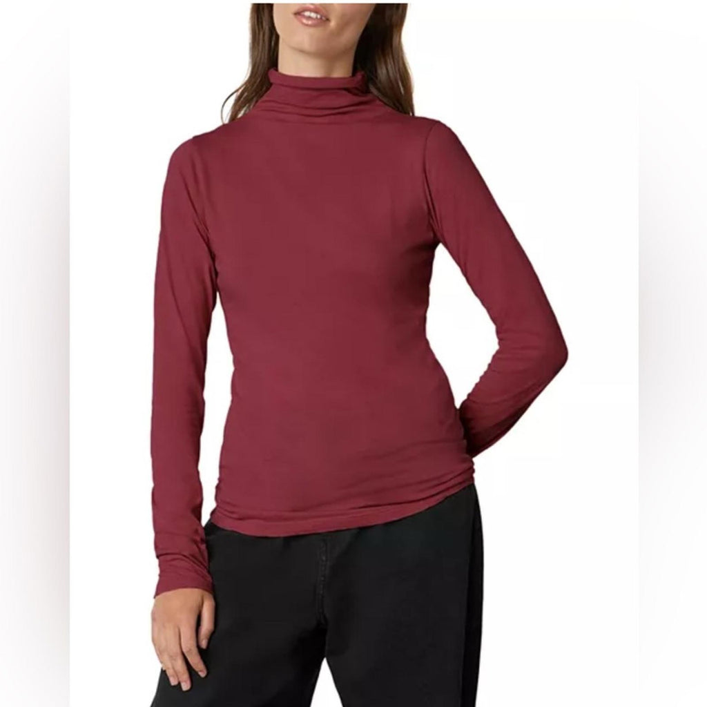 Velvet by Graham & Spencer Talisia Turtleneck Top in Burgundy, NWT, Size XS