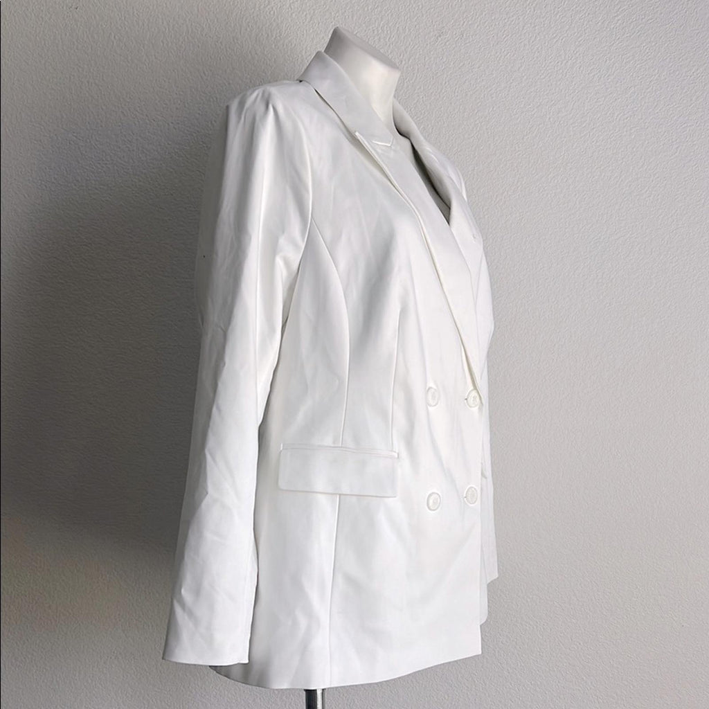 Lane Bryant White Double-Breasted Blazer, NEW, Size 16