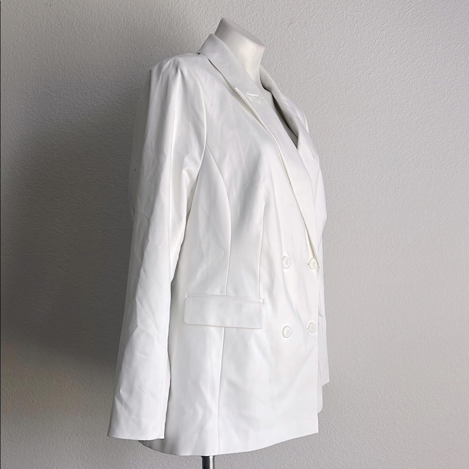 Lane Bryant White Double-Breasted Blazer, NEW, Size 16