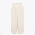ZARA High-Waisted Wide Leg Pants, Cream White Size XL New w/Tag $89.90