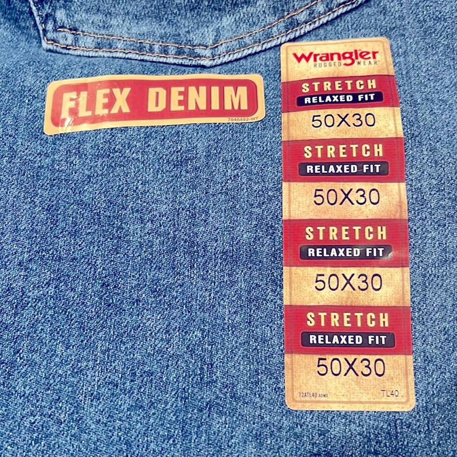 Wrangler Stretch Relaxed Fit Big & Tall Jeans, Stonewash Size 50 X 30 New w/Tag