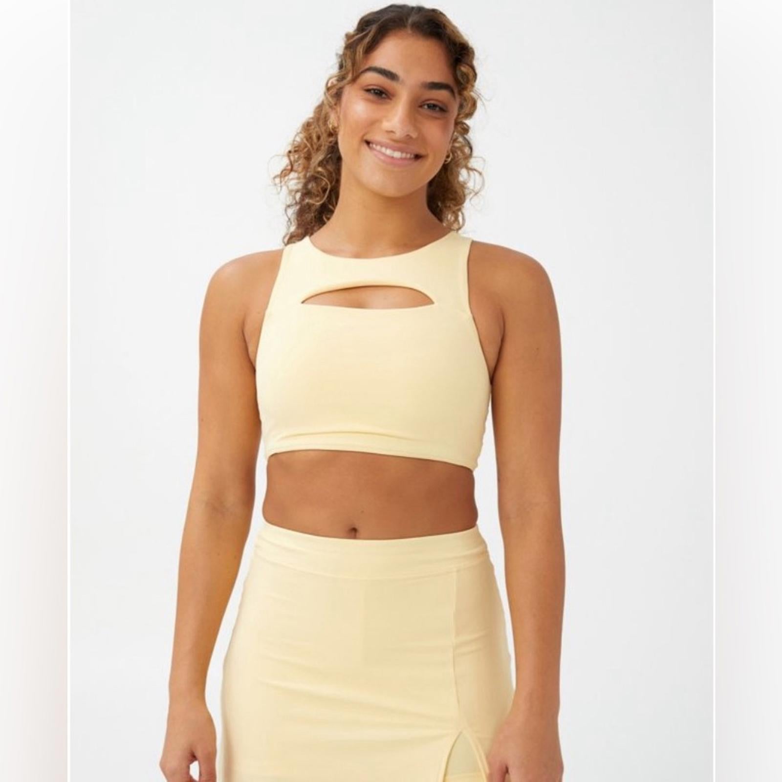 Cotton On Smoothing Cut Out Vestlette Top Yellow, Size S New w/Tag
